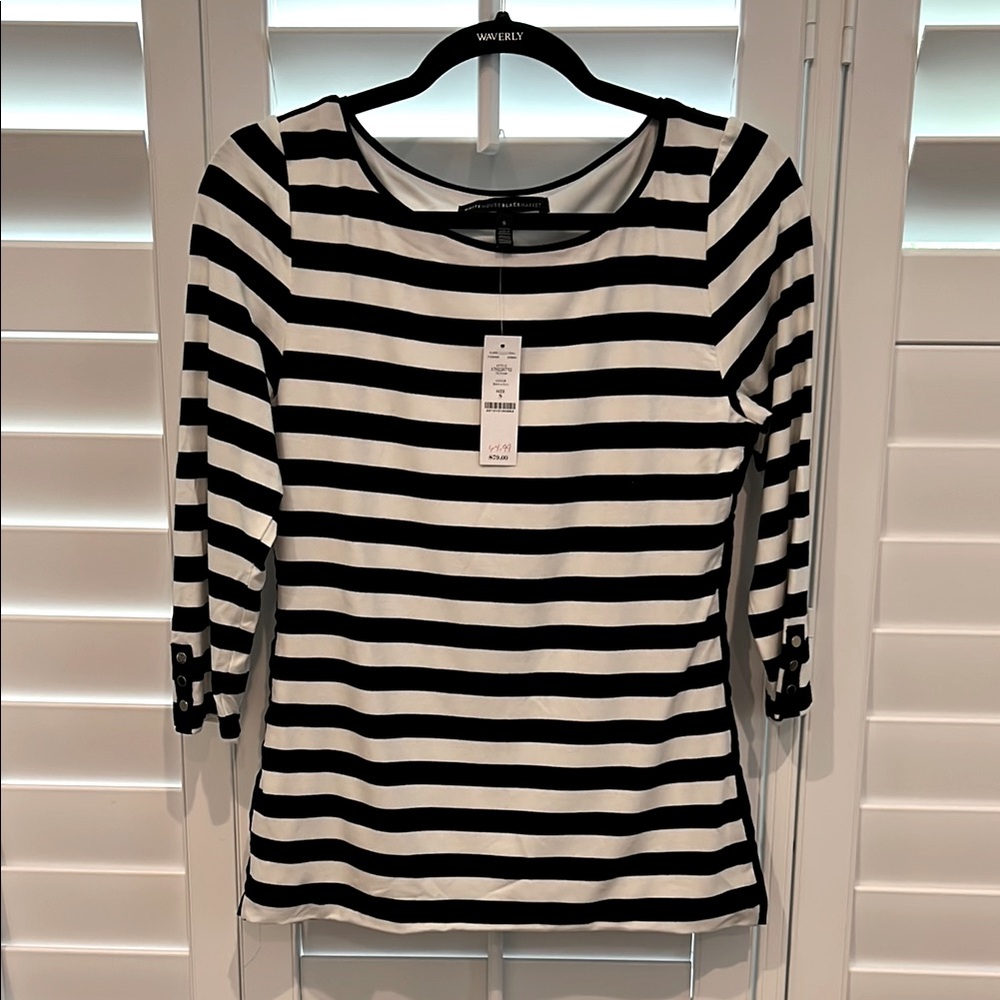 White House Black Market striped 3/4 sleeve shirt